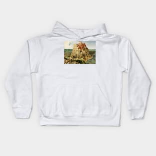 The Tower of Babel (Vienna) by Pieter Bruegel the Elder Kids Hoodie